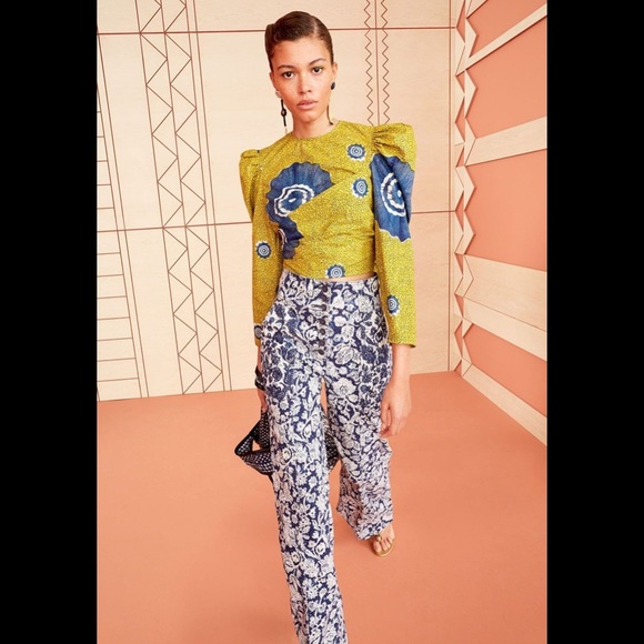 Ulla Johnson Jeans High Waist Floral Blue White Greer US 2 - Picture 1 of 12